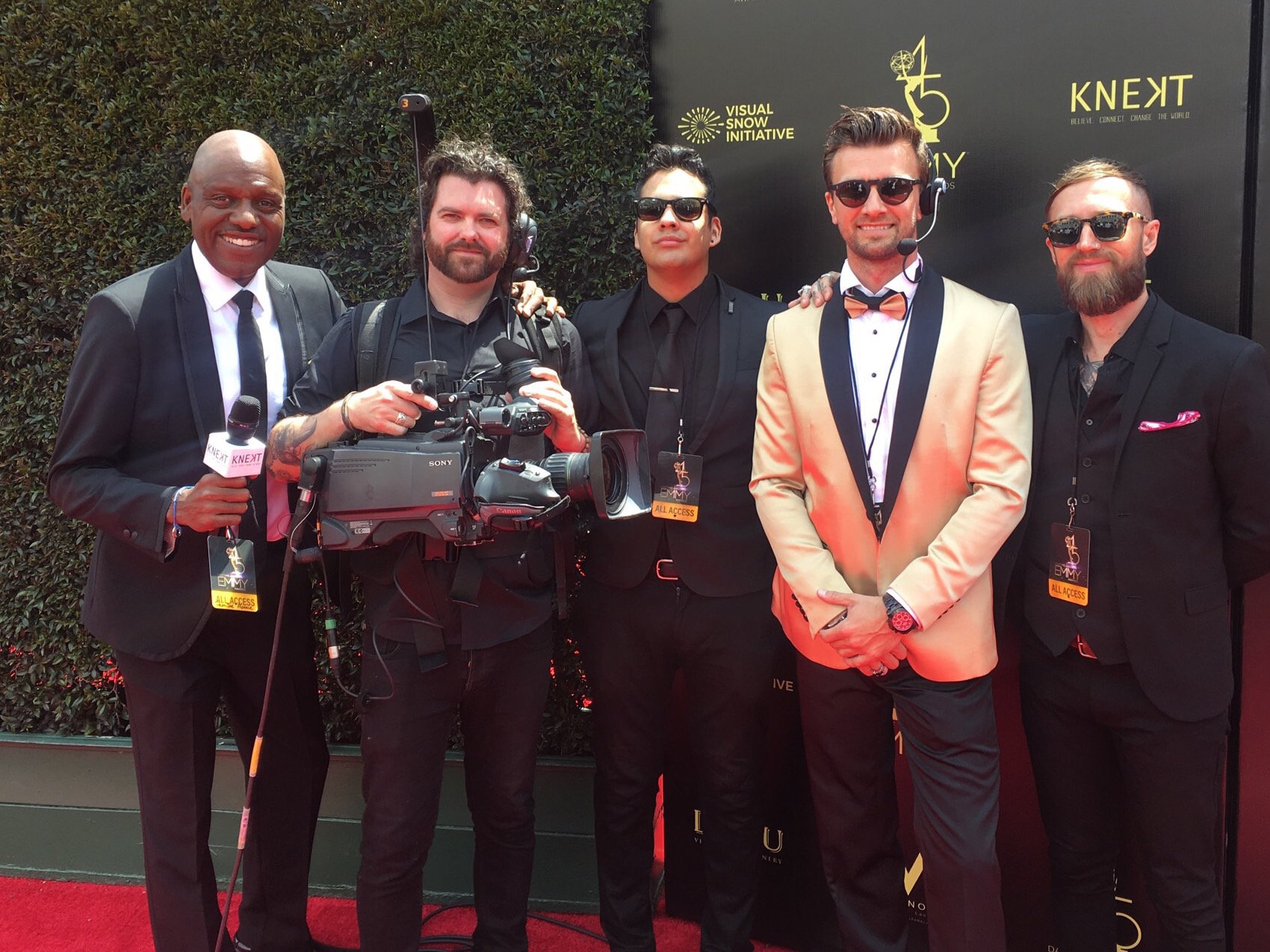 Kent Speakman with a production team at an awards event